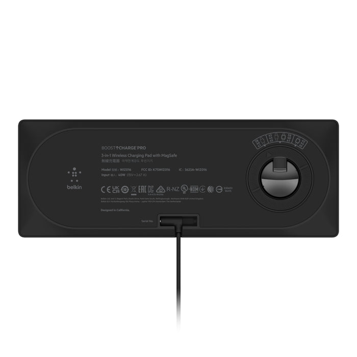 Belkin Boost Charge Pro 3-in-1 Wireless Charging Pad - Black