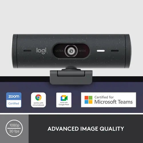 Logitech BRIO 500 Full HD 1080p Webcam with HDR 960-001493 - Graphite