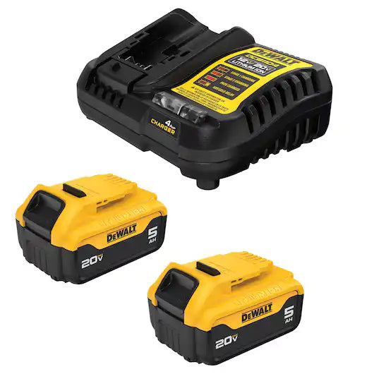 Dewalt 20V MAX 2-Pack 5Ah Lithium Ion Battery and Charger Kit - DCB205-2C