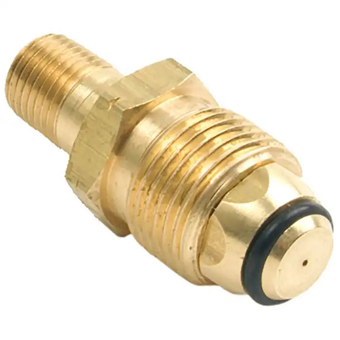 Mr. Heater Propane Fitting - F276139 -
Restricted Flow Soft Nose P.O.L. with Handwheel x 1/4 Inch Male Pipe Thread