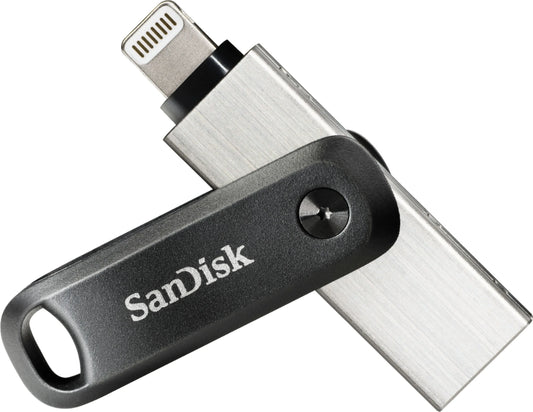 SanDisk 256GB iXpand Flash Drive Go USB 3.0 to Lightning - SDIX60N-256G-AN6NE - Black / Silver